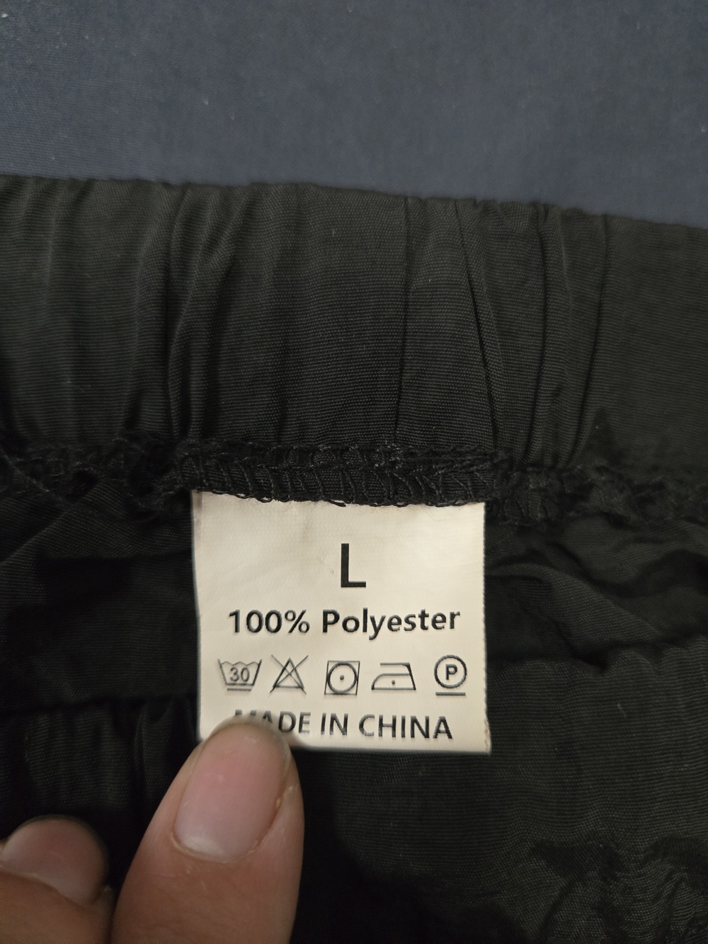Black Cargo Drawstring Men’s Pants - Picture 3 of 3